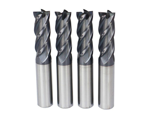 HRC60 Tungsten Carbide End Mill Kekuatan Tinggi Untuk Baja &amp;amp; Besi Cor pemasok