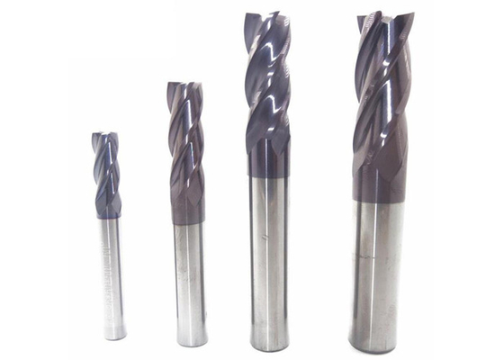 HRC45 Derajat AlTiN Coating Carbide Ball Nose End Mill untuk Pengolahan Besi Baja dan Aluminium pemasok