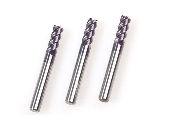 Tahan Erosi 3 Flute 45 Derajat Spiral End Mill / Pemotong Penggilingan Tungsten Carbide pemasok